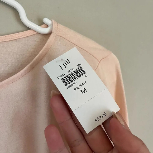 Pure Jill Womens Peach Parfait Blouse Medium Soft Knot Top Long Sleeve NWT - Picture 10 of 11